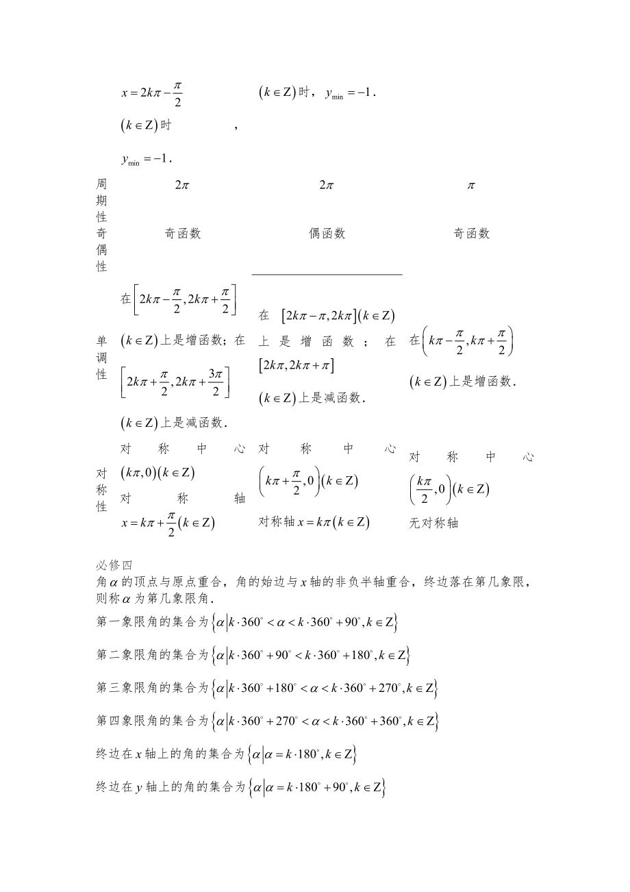 (超有用)高一数学知识点总结