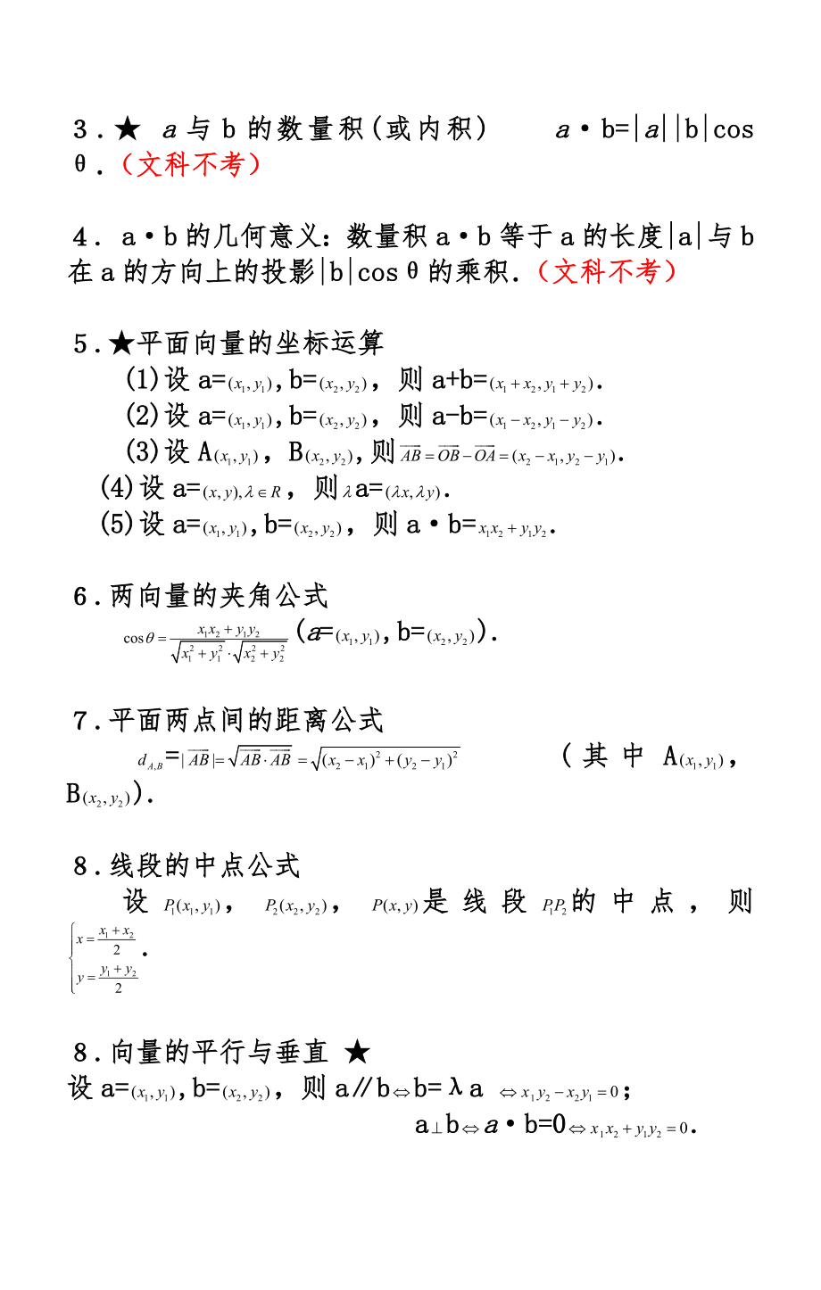 成人高考数学知识点梳理---