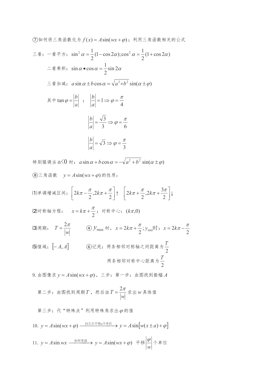 江苏省高中数学公式