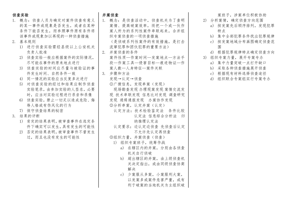 自考侦查措施考试必背期末复习资料