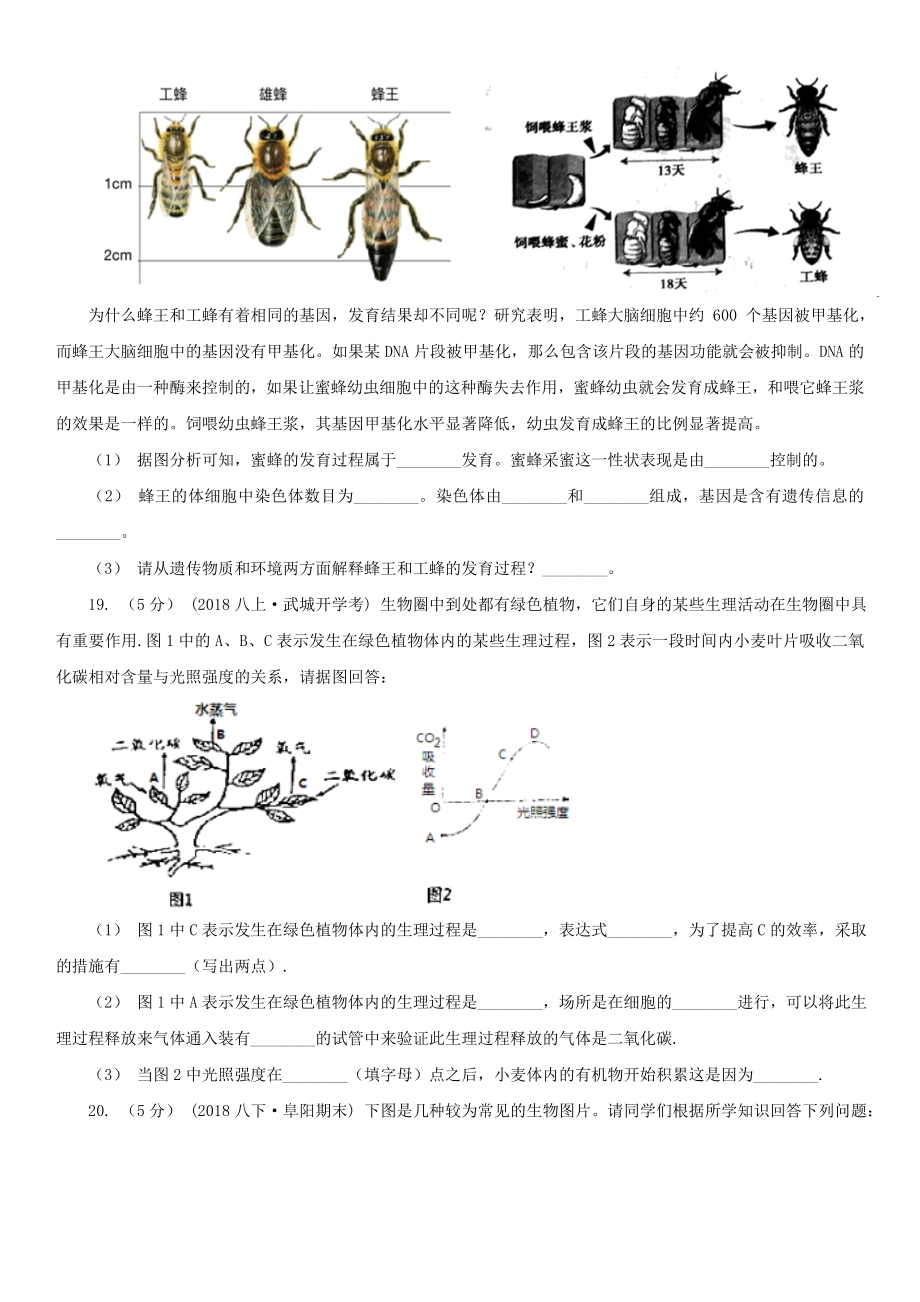 兴安盟初中生物中考二模试卷