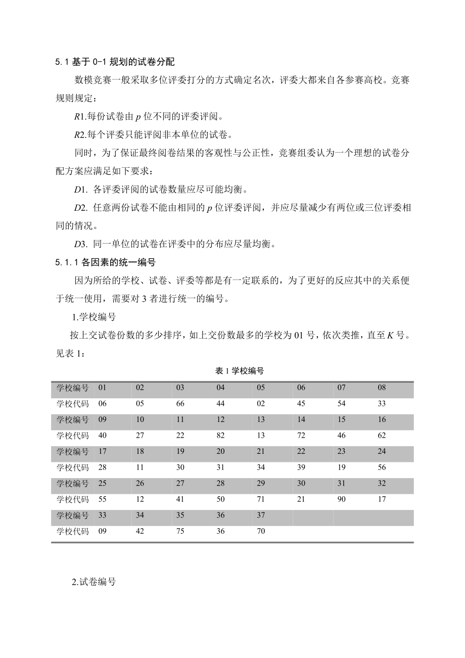 基于合理均衡的试卷分配和评判优化模型