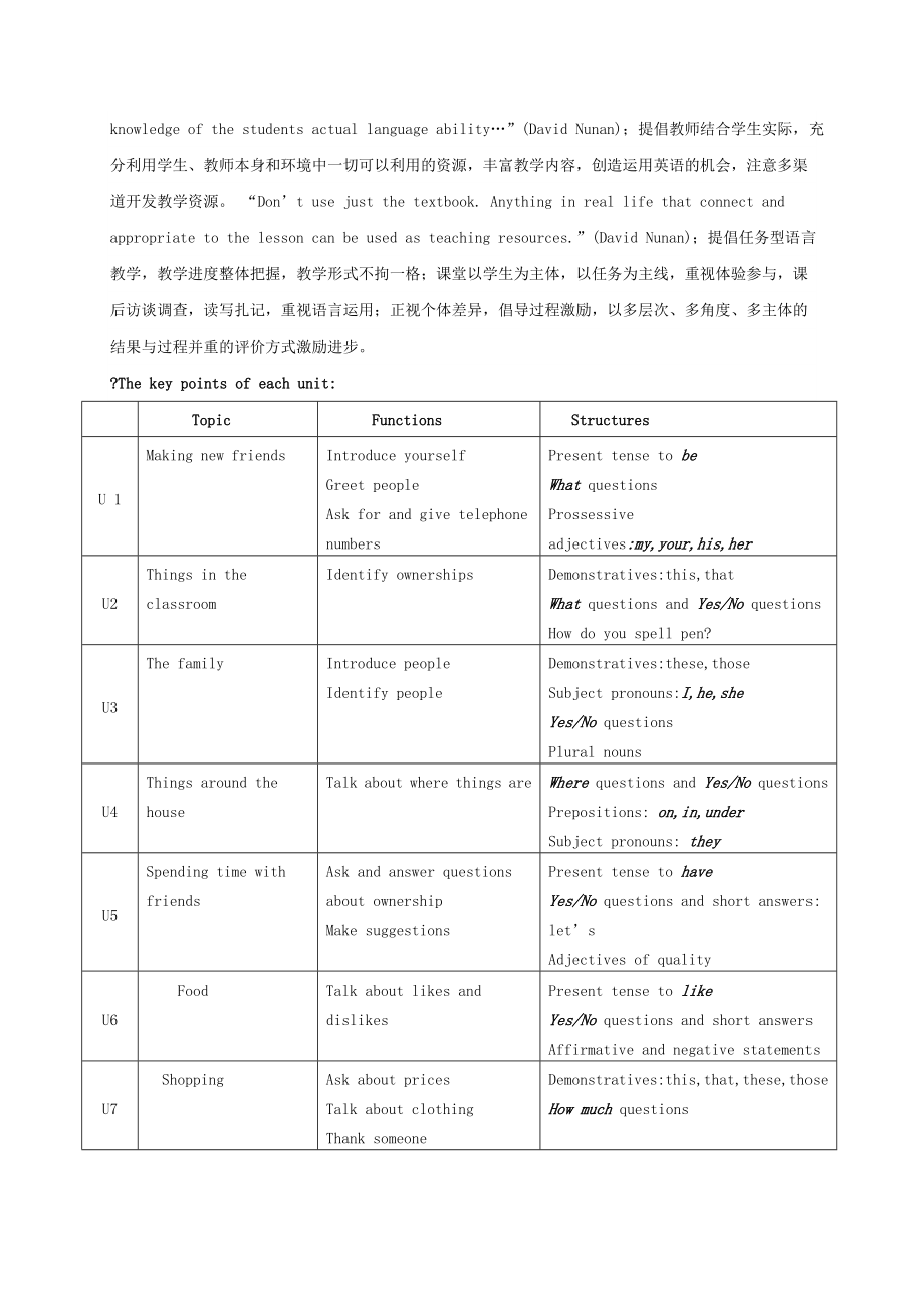 人教版初中英语七年级上册全套教案