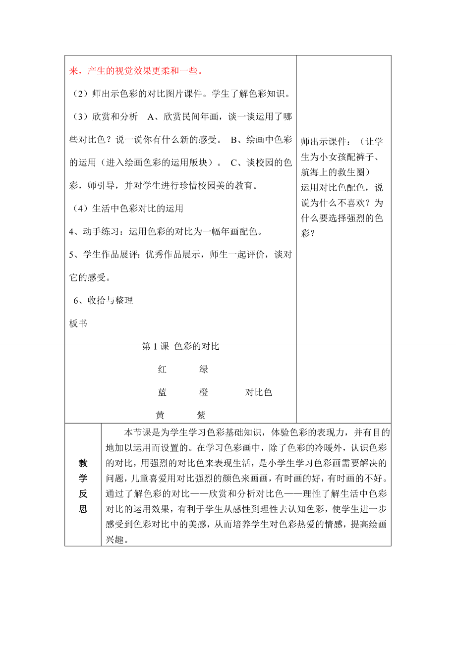 人教版小学五年级上册美术教案教案全册（完整）