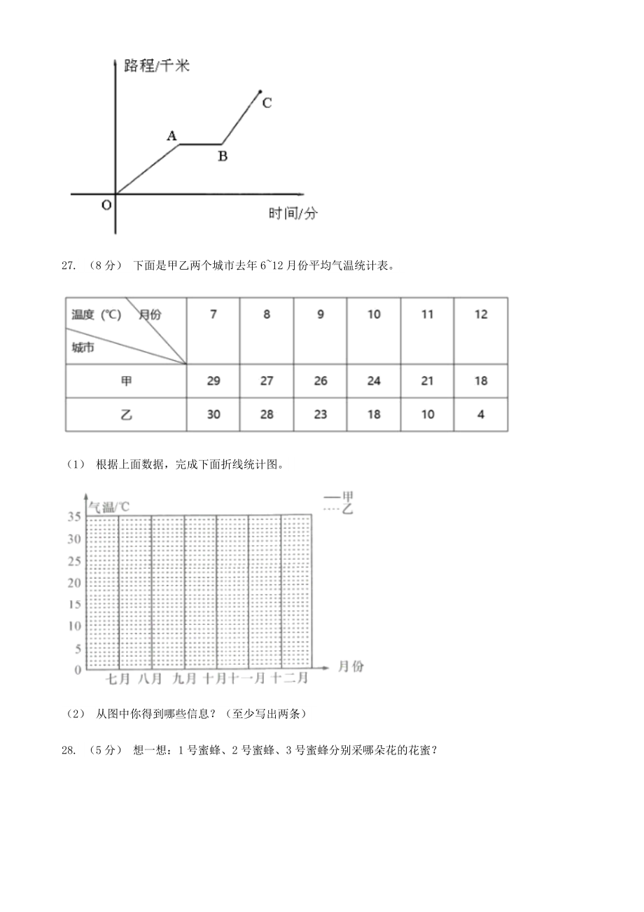 北京市数学五年级下册期末试卷