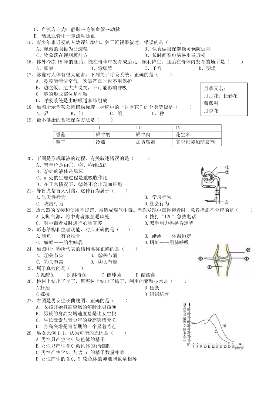 广东省深圳市生地会考真题试卷答案