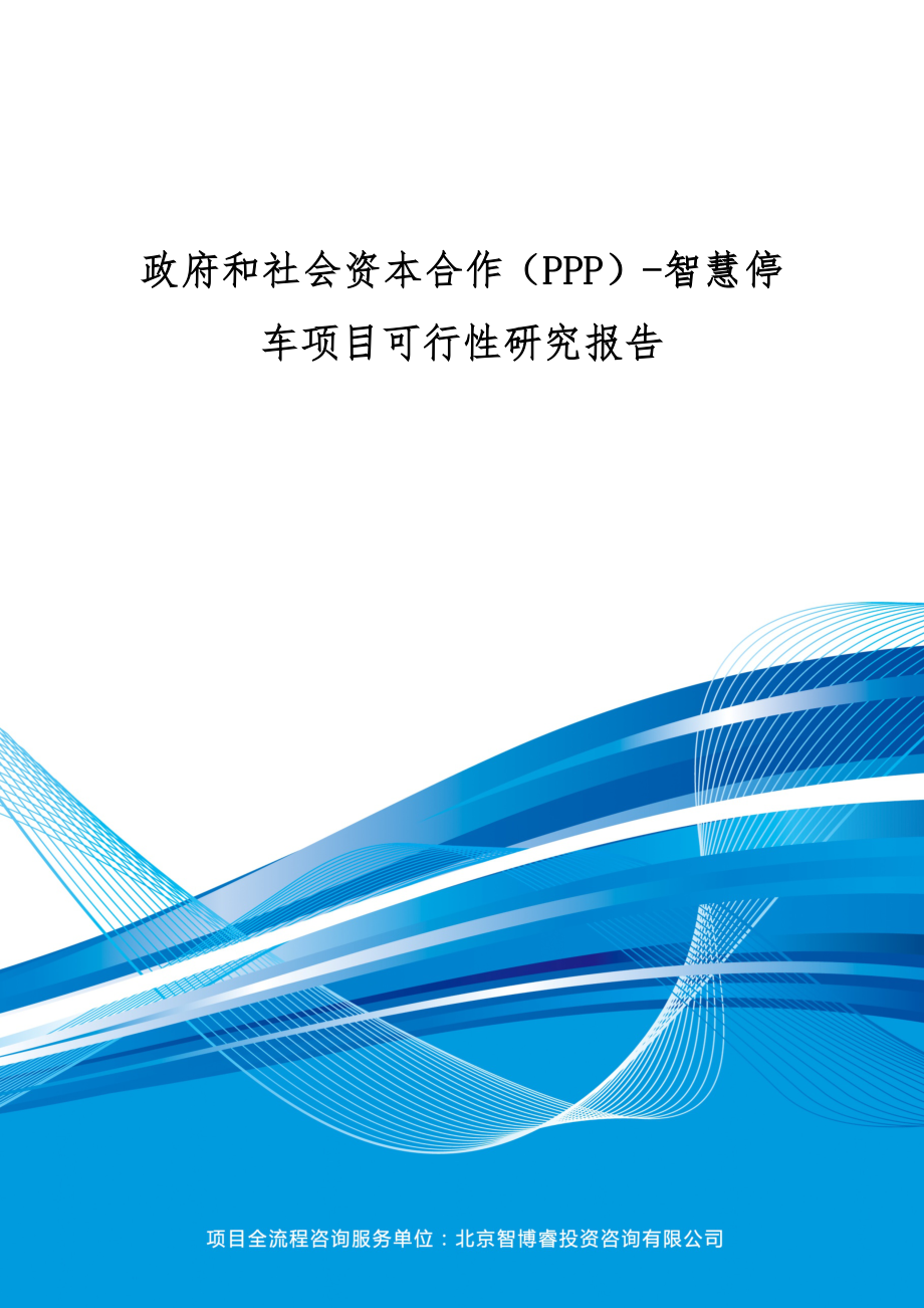 政府和社会资本合作(PPP)智慧停车项目可行性研究报告(编制大纲)