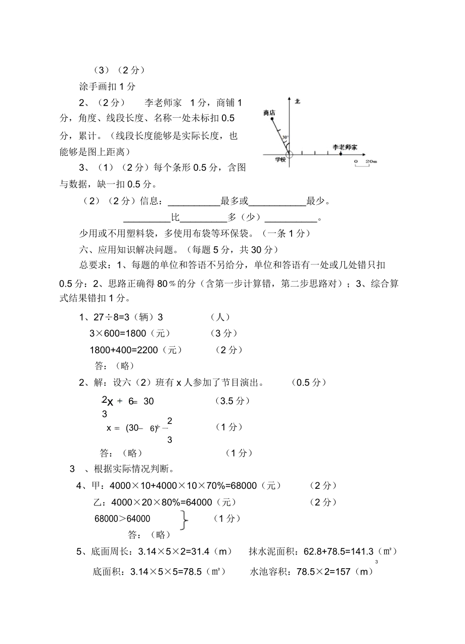 新六年级数学入学测试卷