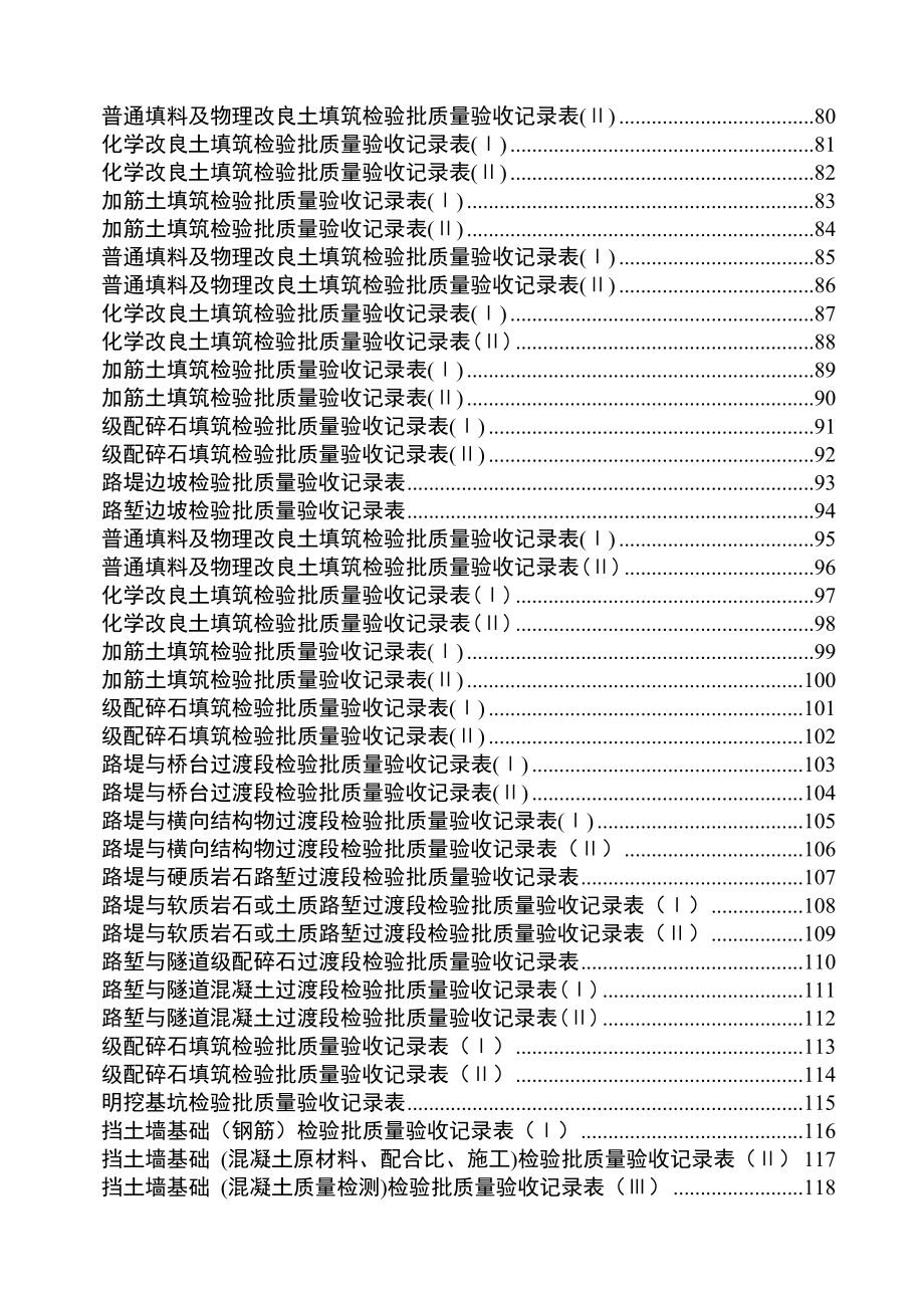 高速铁路工程施工质量检查全套表格