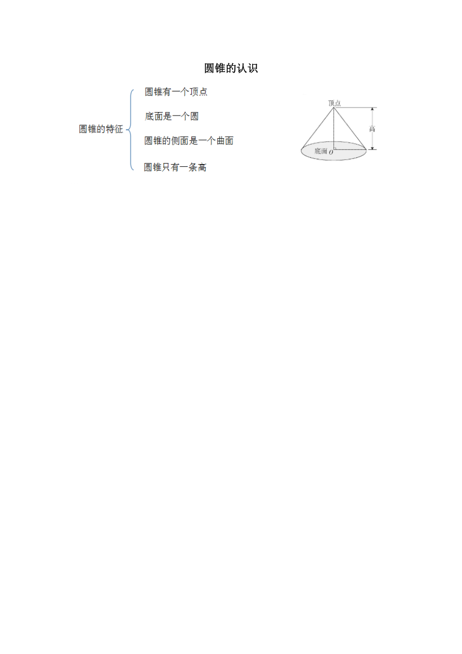 西师大版小学六年级数学西师大版六下第二单元2.圆锥的认识教学设计及答案