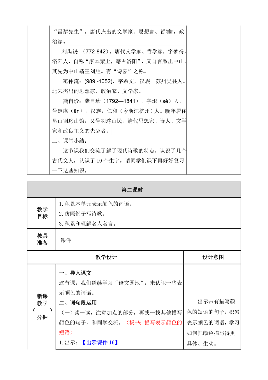 部编版四年级下册第三单元语文园地教案反思