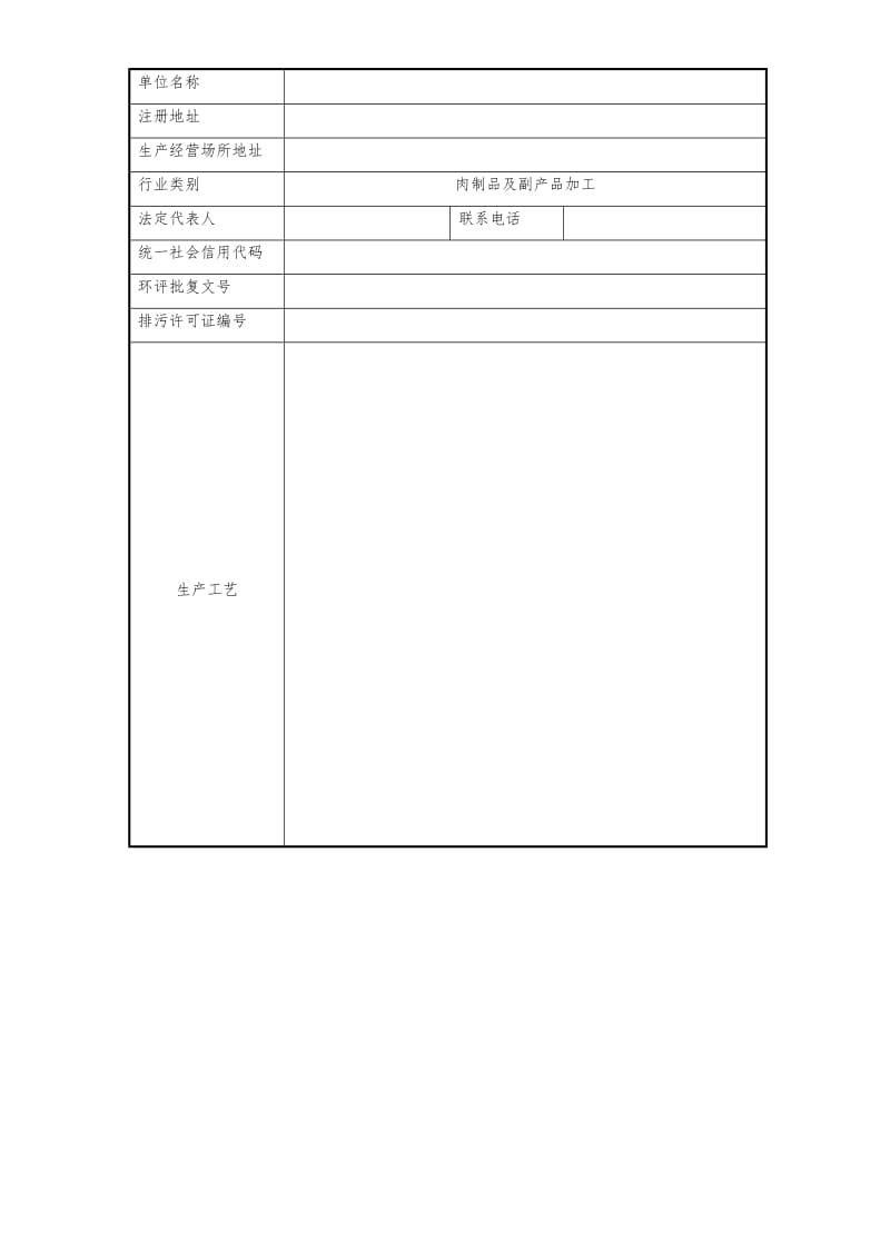 排污许可证环境管理台账记录模板