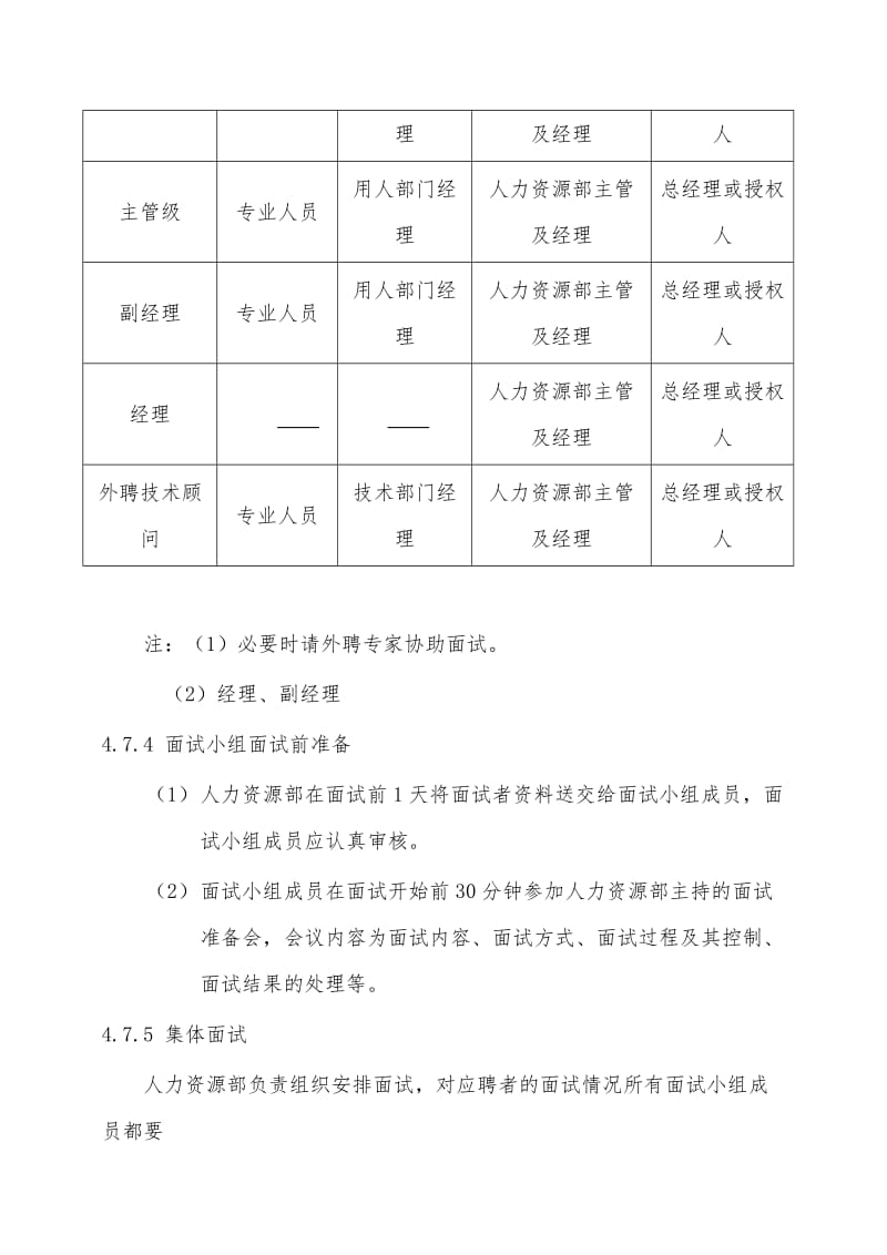 公司各部门人员招聘管理制度