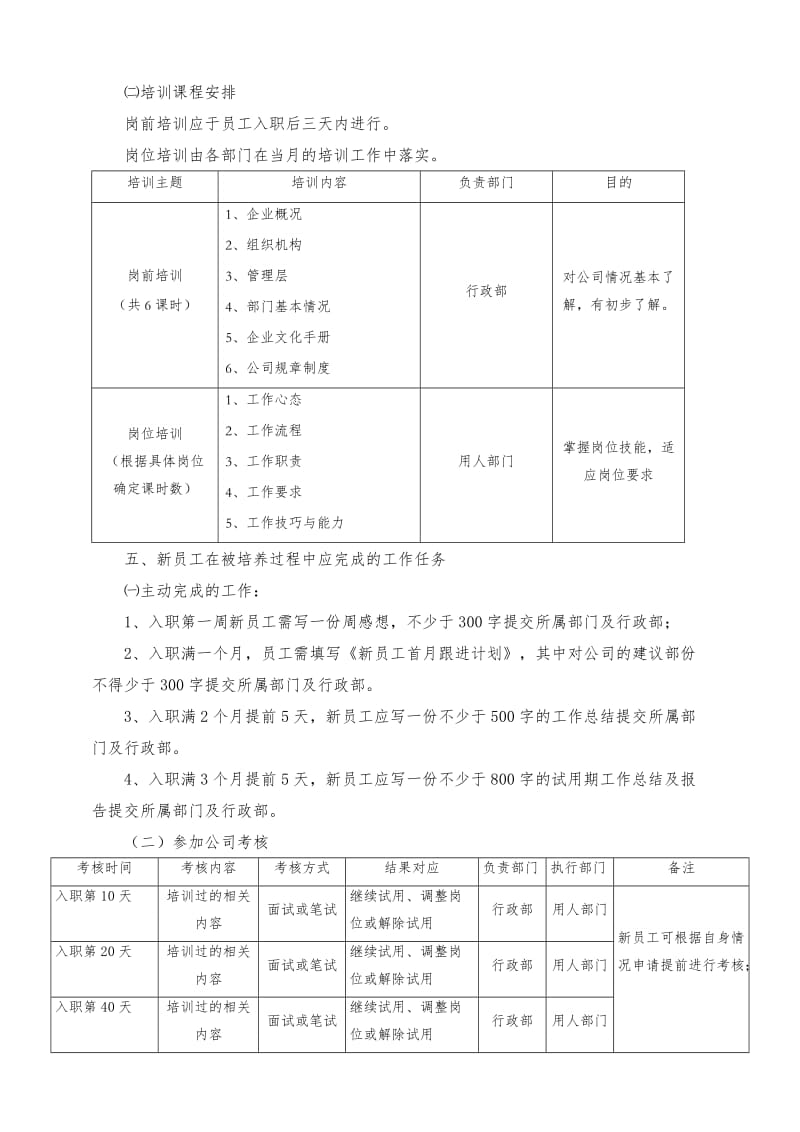 新员工培养计划