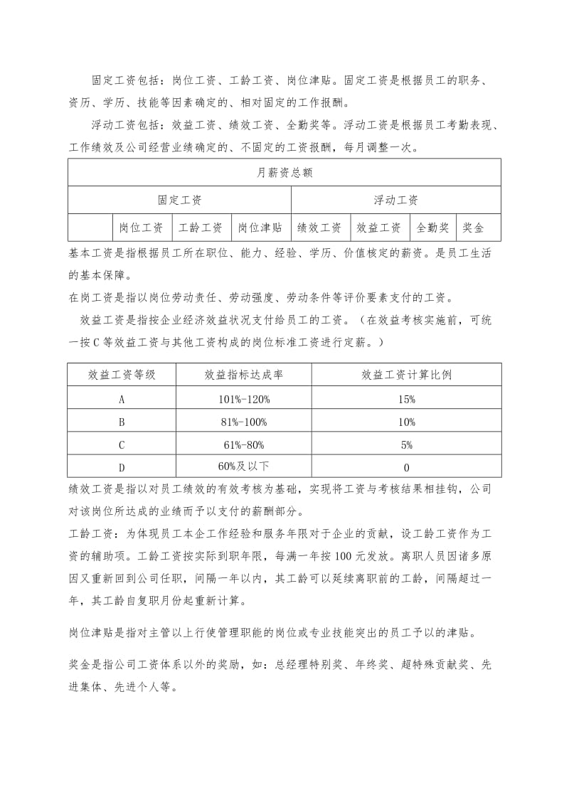 公司企业薪酬体系设计方案暨薪酬管理制度