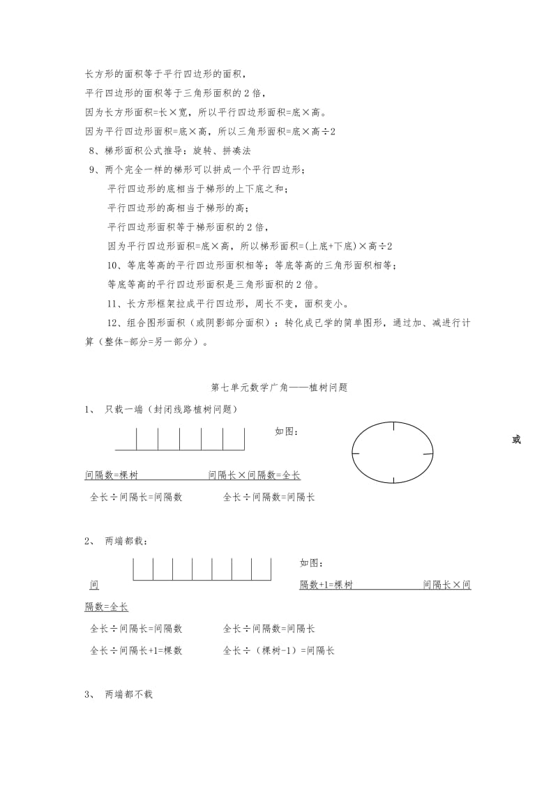 最新人教版小学五年级数学上册知识点归纳总结