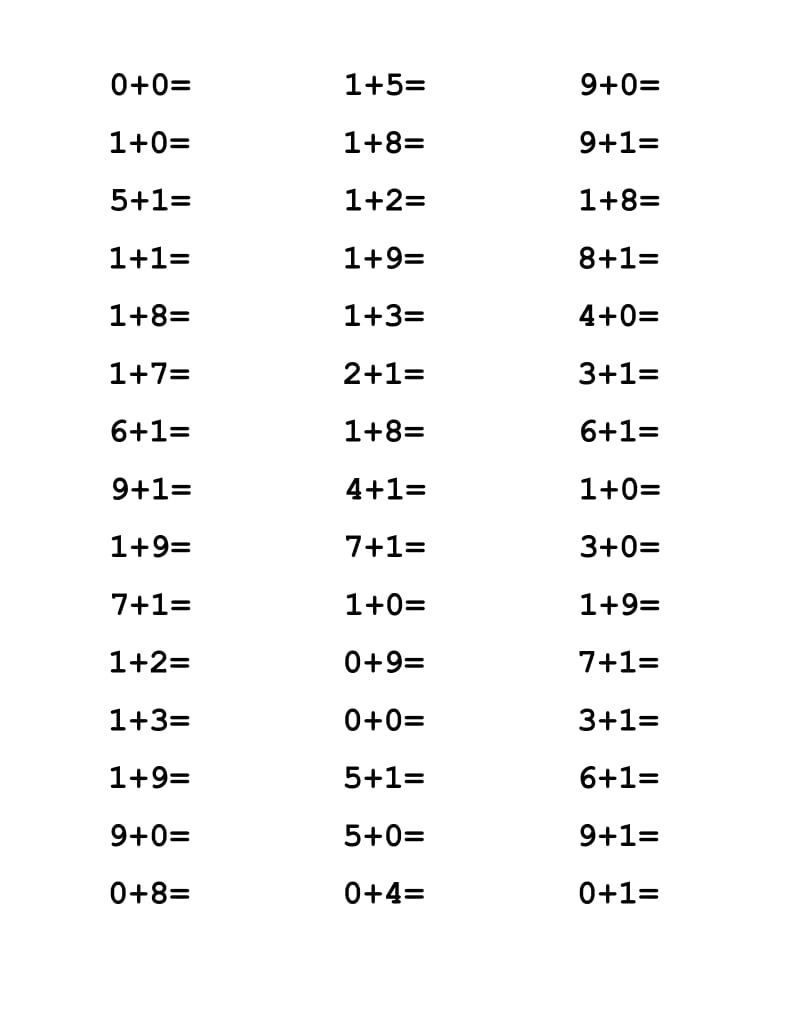10以内加法练习题