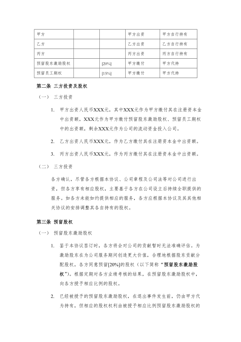 合伙人限制性股权协议通用模板