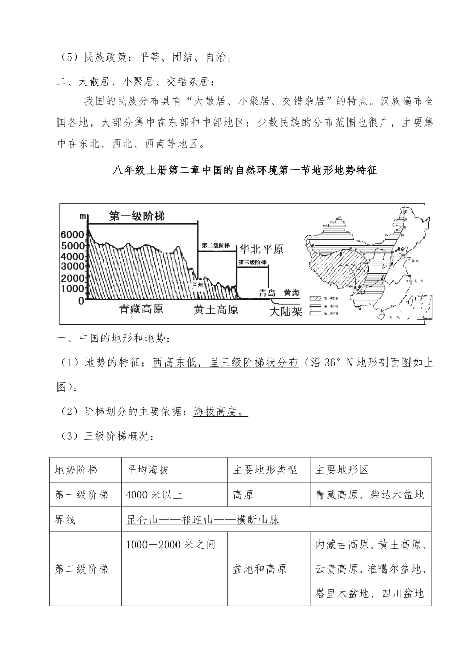 人教版地理八年级上册知识点总结