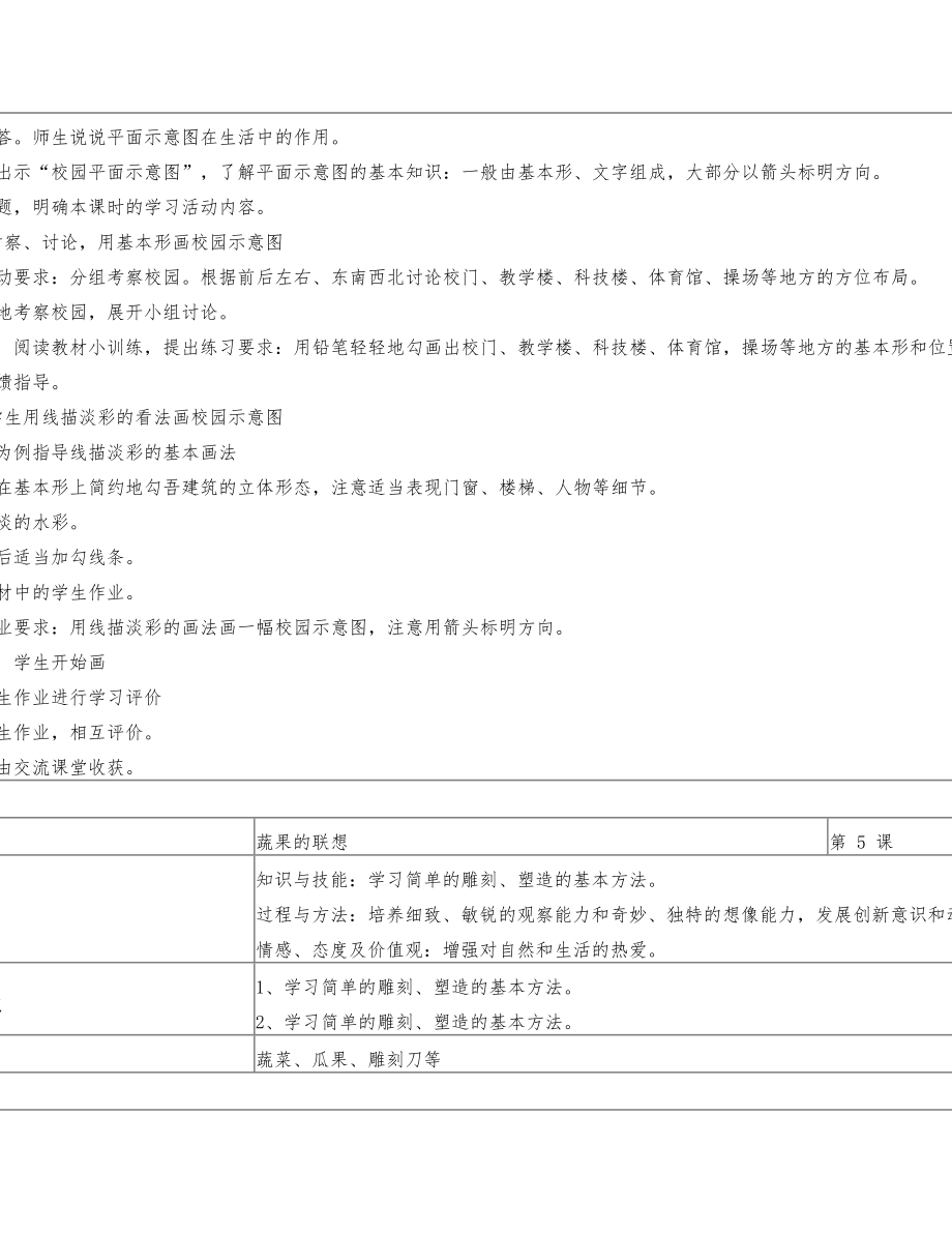 湘教版小学四年级下册美术教案