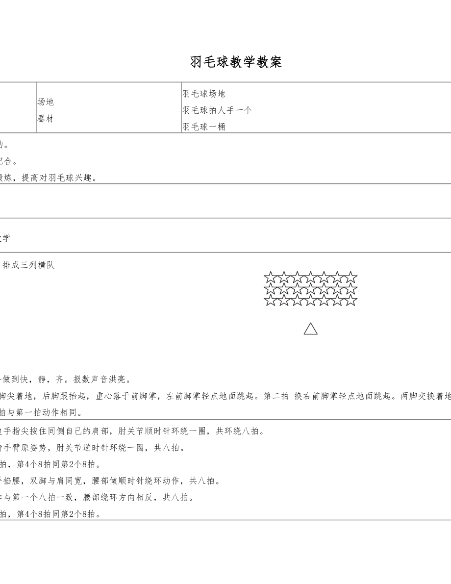 羽毛球教学教案12