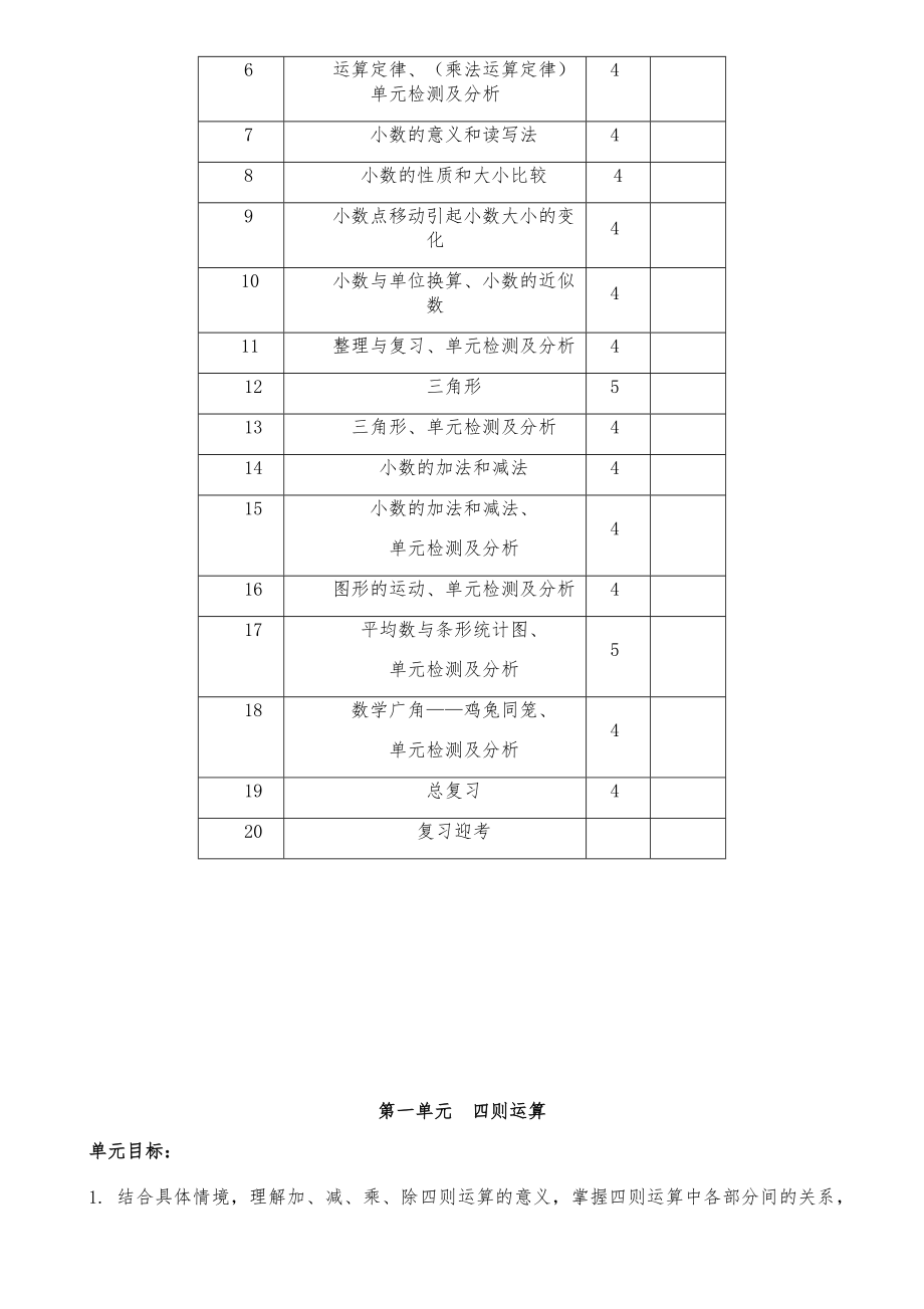 小学四年级下册数学全册教案22