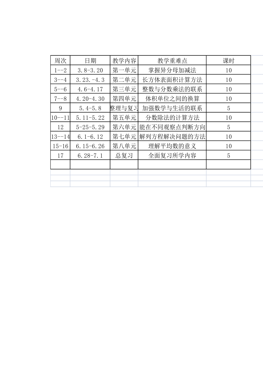 五年级下册全册教案8