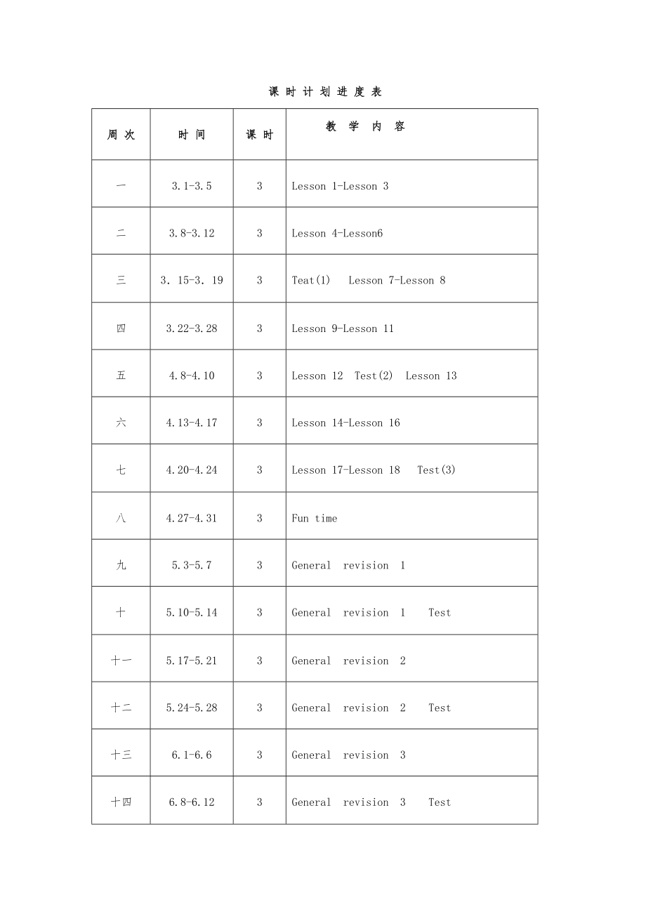 精通版英语六年级下册教案