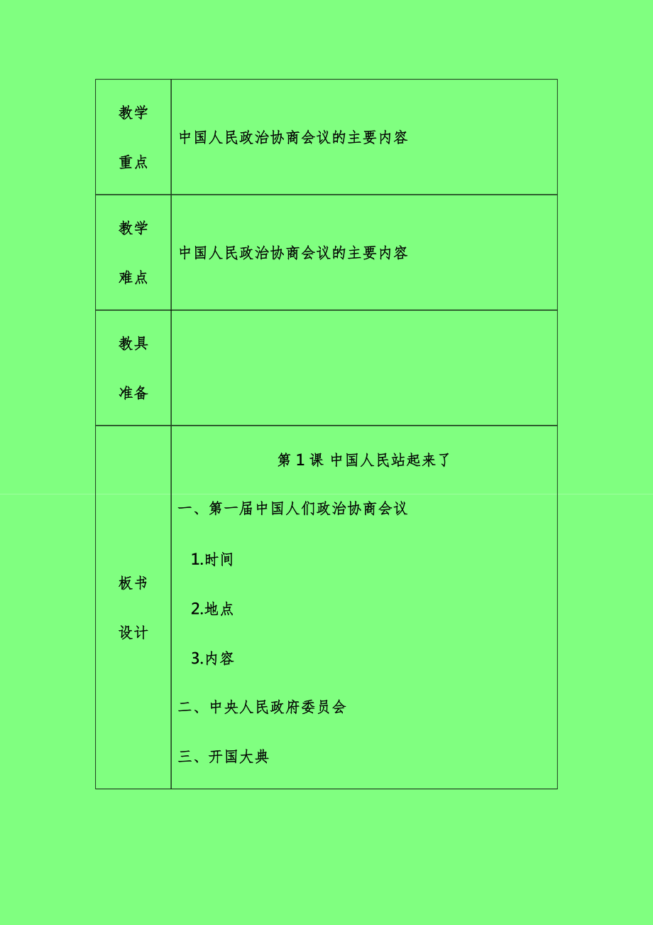 初中历史八年级下册教案全册1