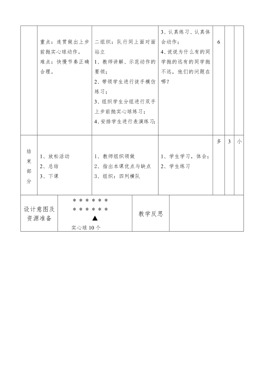 小学六年下期体育教案全册