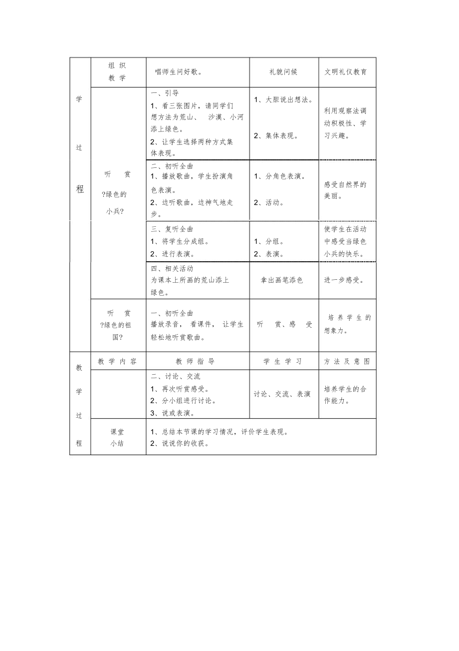 湘教二年级下册音乐全册教案