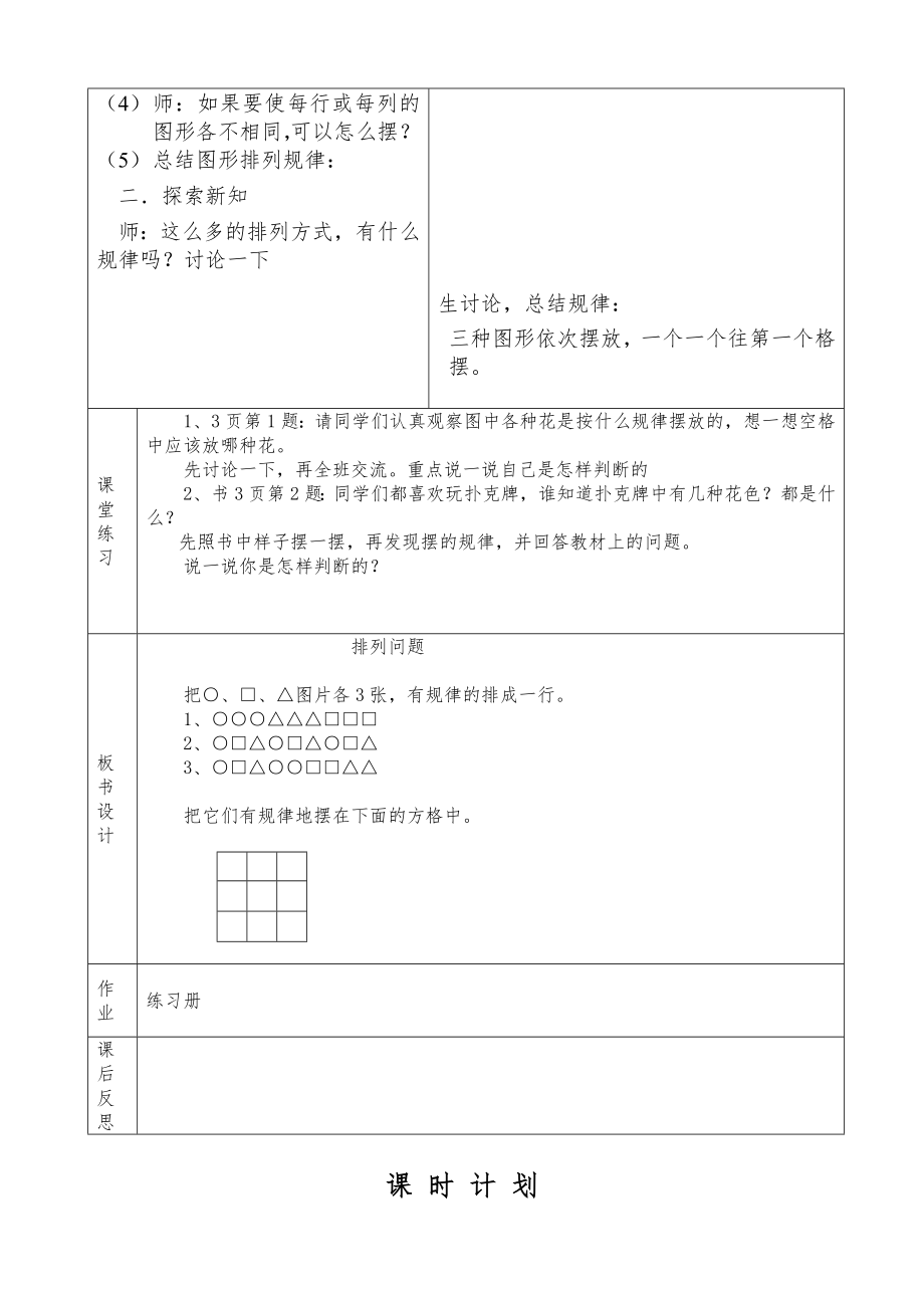 学年【冀教版】二年级数学下册全册教案（Word版表格式128页）