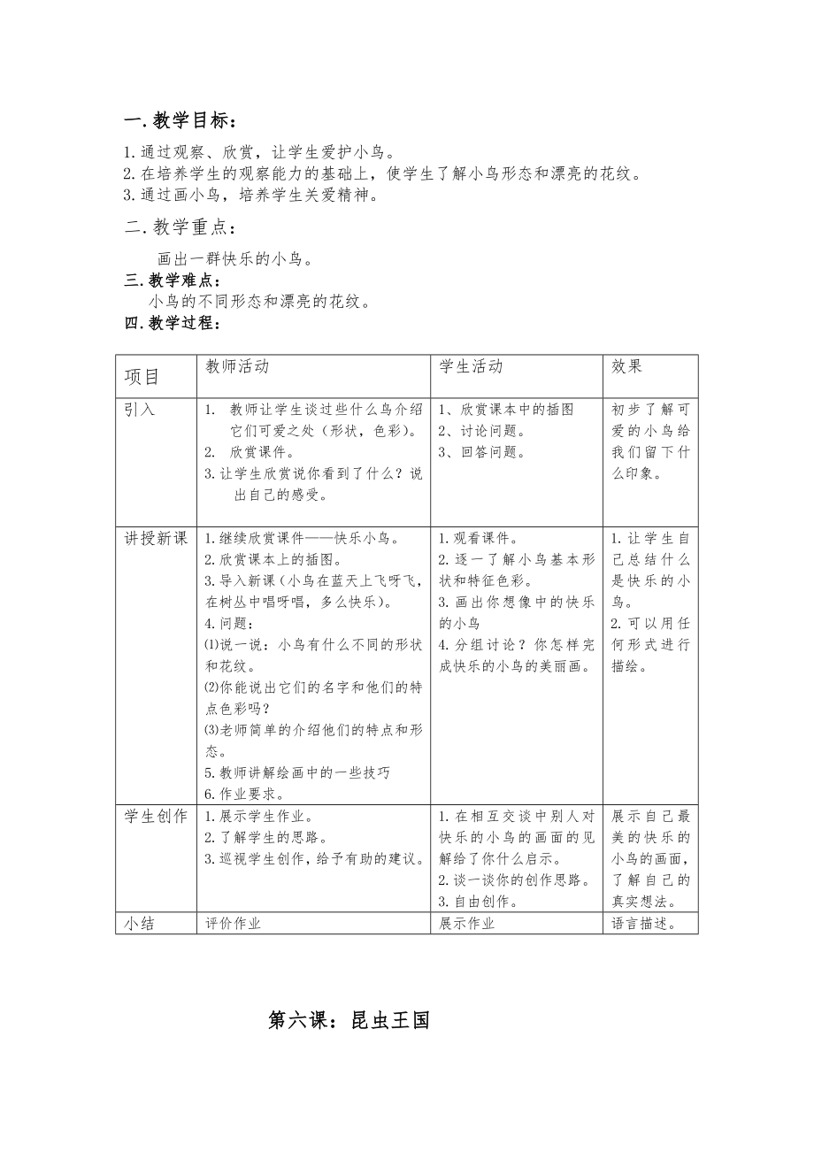 人美版一年级下册美术全册教案授课