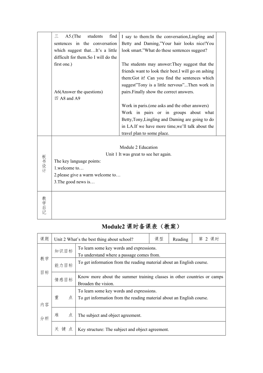 外研版-九年级下全册教案14