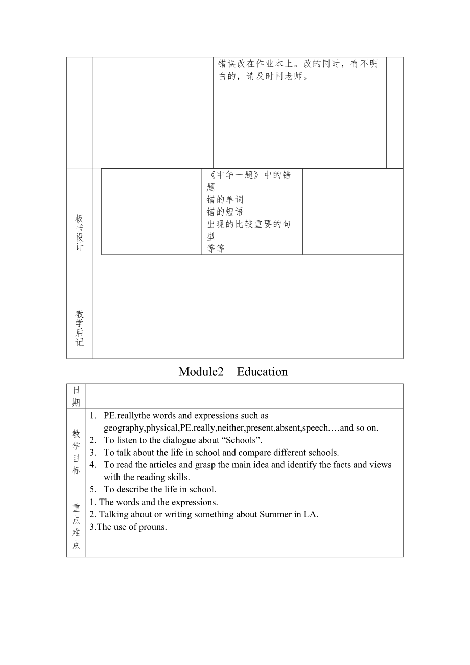 外研版九年级下全册教案1