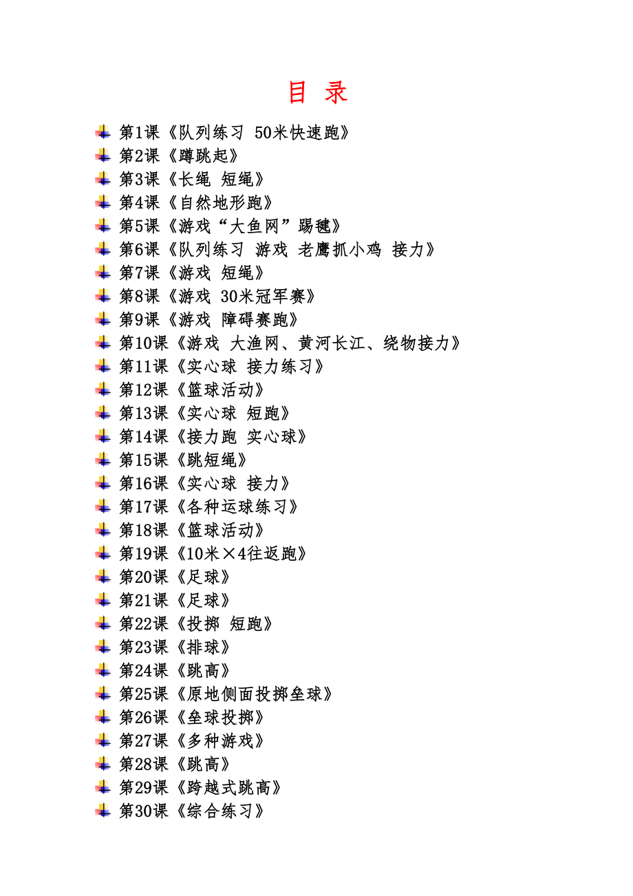 新课标人教版小学四年级体育健康下册全册教案设计教学反思