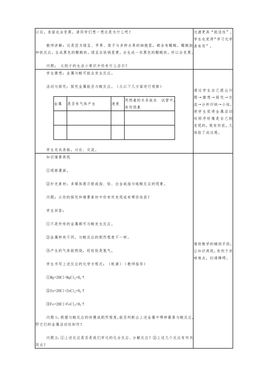 人教版九年级化学下册全册教案共多页12