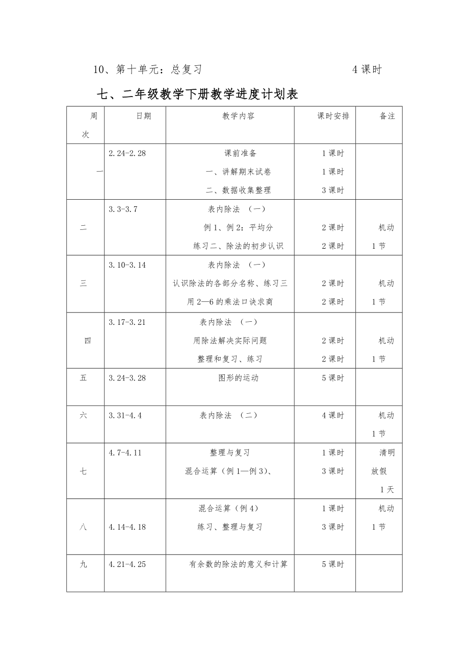 新人教版二年级下册数学全册教案(含反思-体备课)12