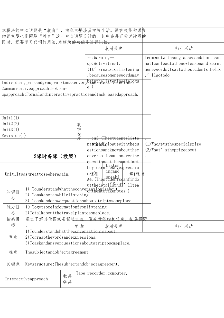 外研版九年级下全册教案