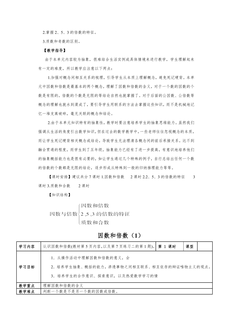 人教版小学五年级下册数学全册教案1