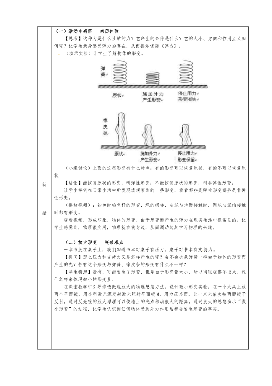 人教版物理八年级下册全册教案(含教学反思)