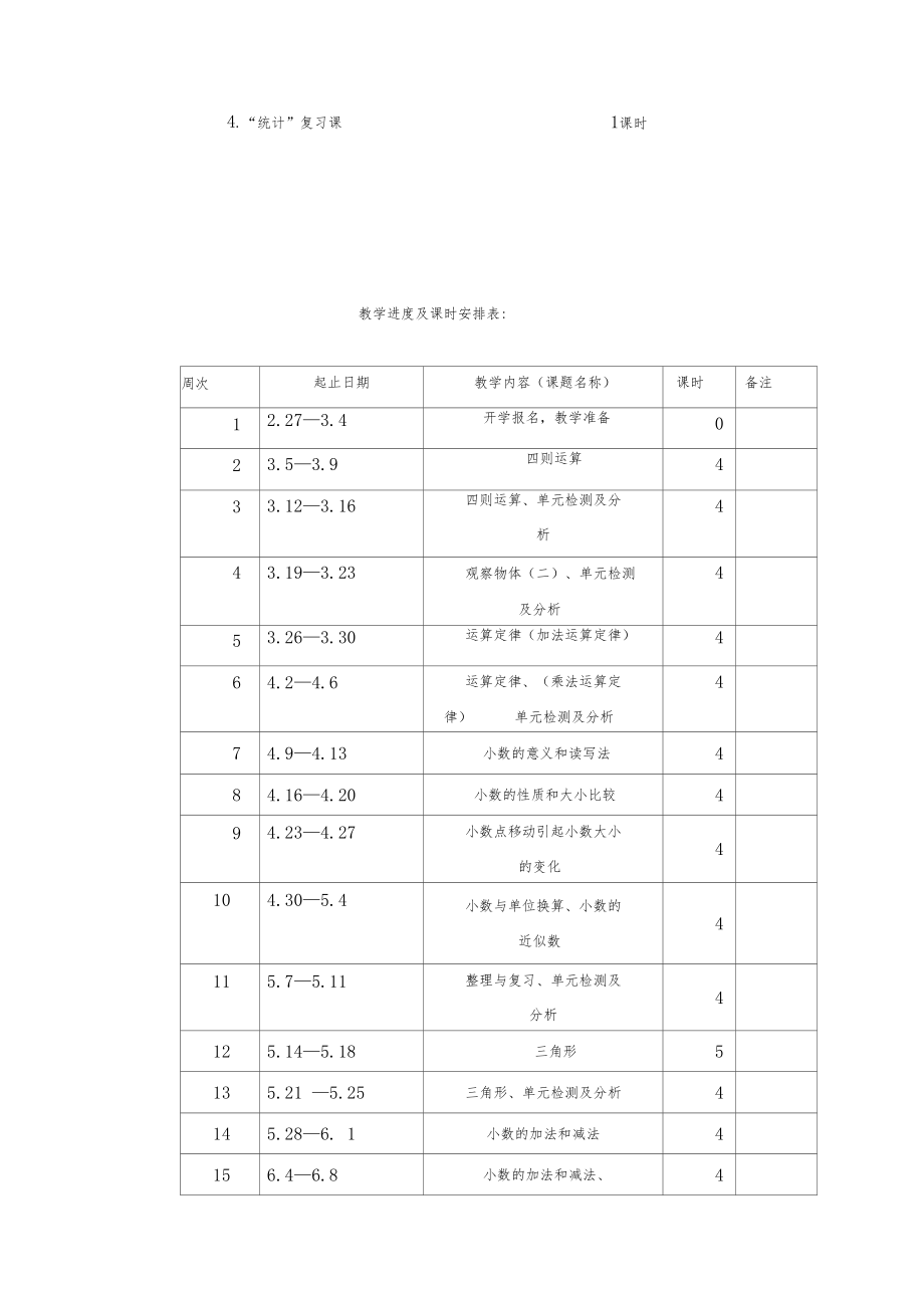 人教版四年级下册数学全册教案7