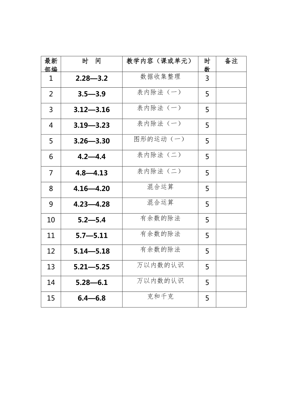 人教版小学二年级数学下册全册教案16