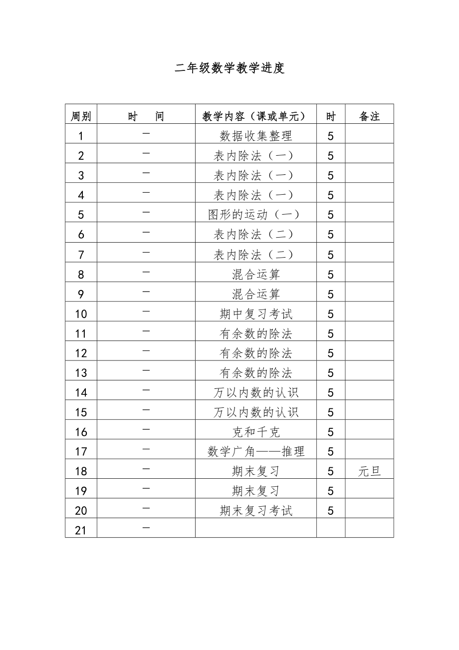 人教版二年级数学下册教案(全册)38