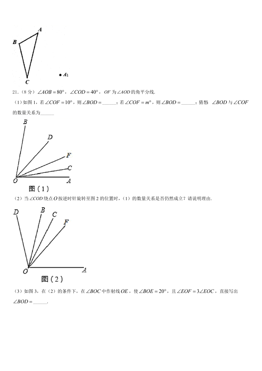 2023-2024学年湖北省黄冈市黄梅实验中学七年级数学第一学期期末质量检测模拟试题含解析