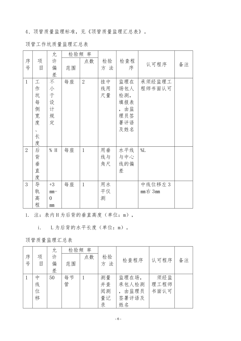 顶管工程监理实施细则