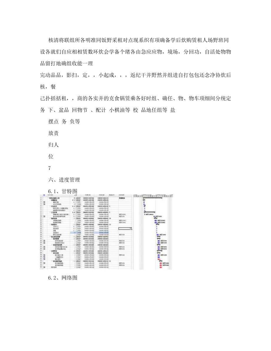 野炊活动项目管理计划-课程设计