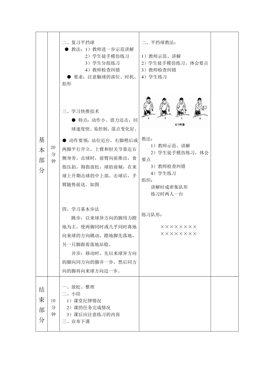 乒乓球兴趣小组教案