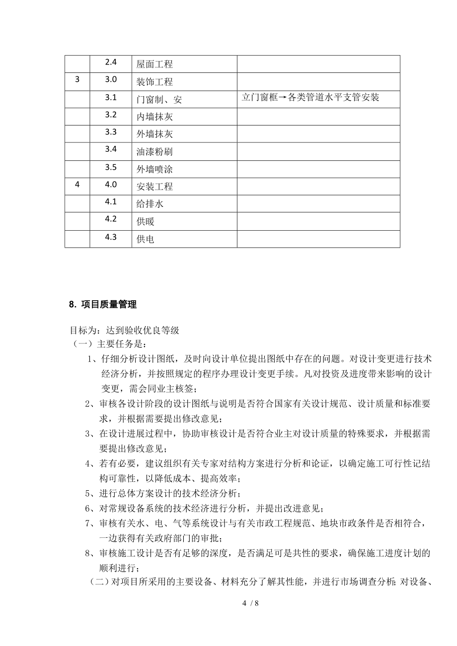 工程项目管理课程设计-别墅