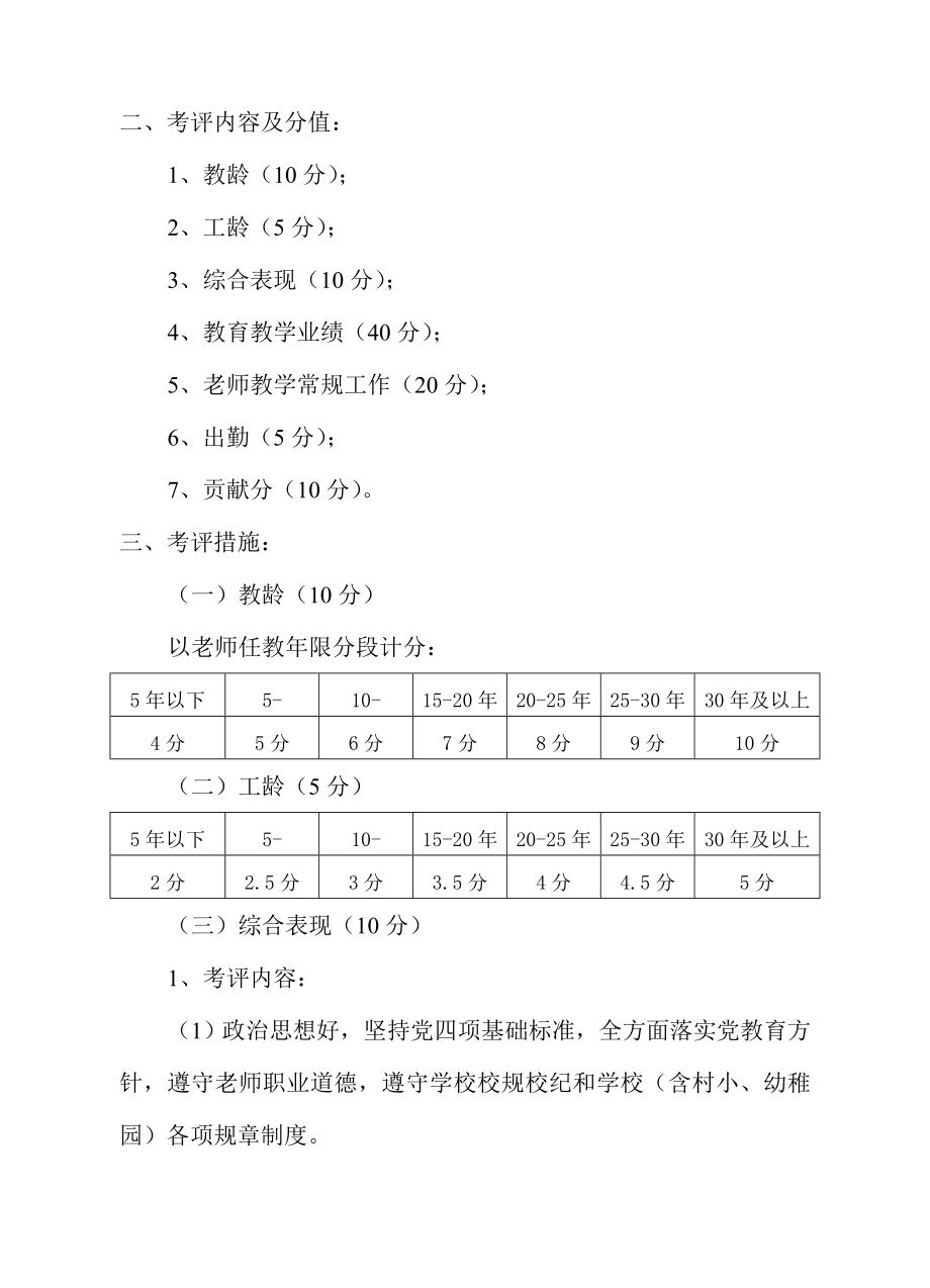 小学分配、考核与职评制度实施方案